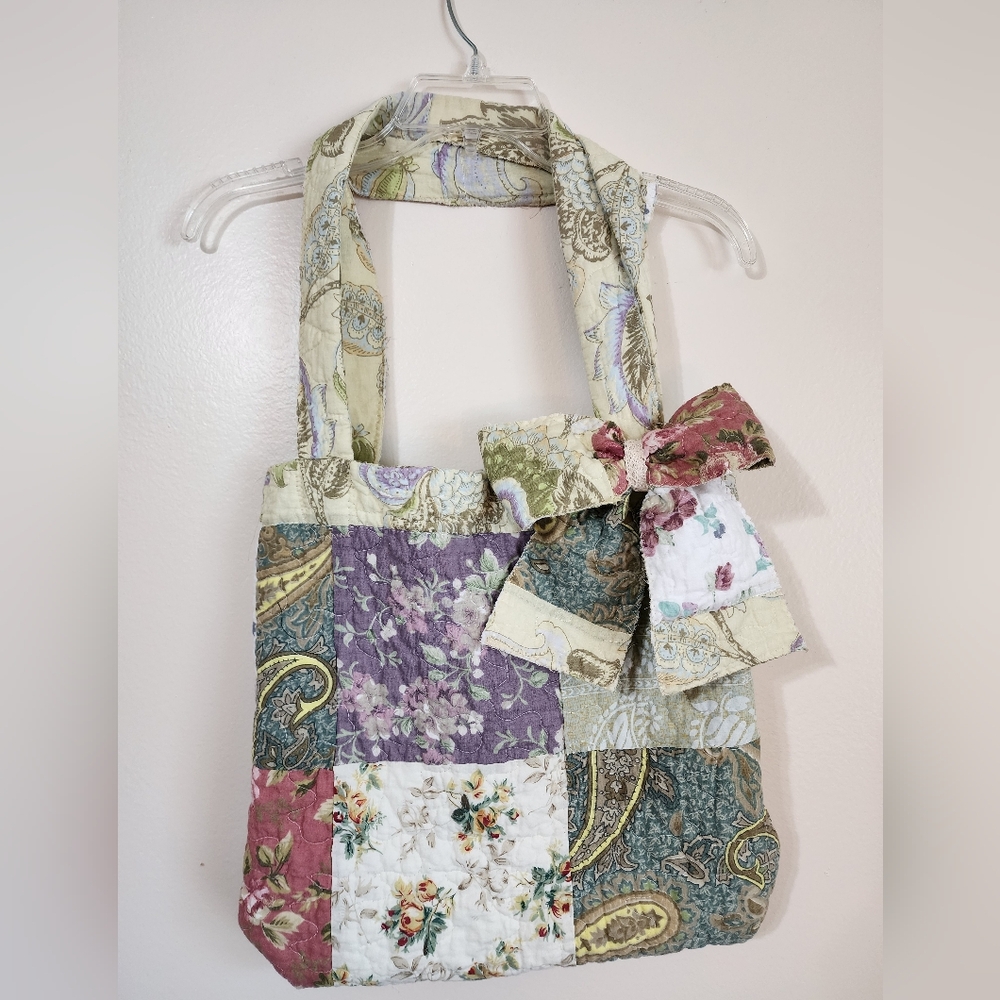 Handmade Upcycled Patchwork Floral Tote Bag